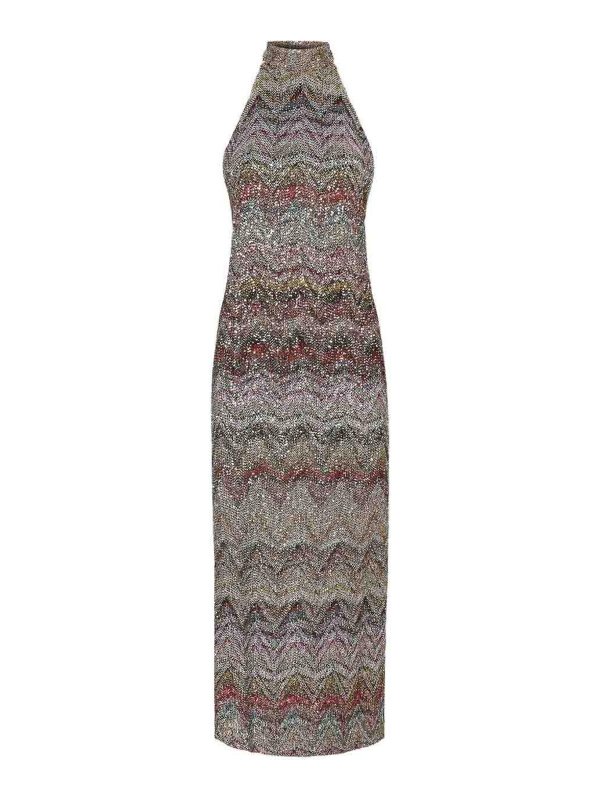 MISSONI: maxi dresses - High-Neck Long Dress