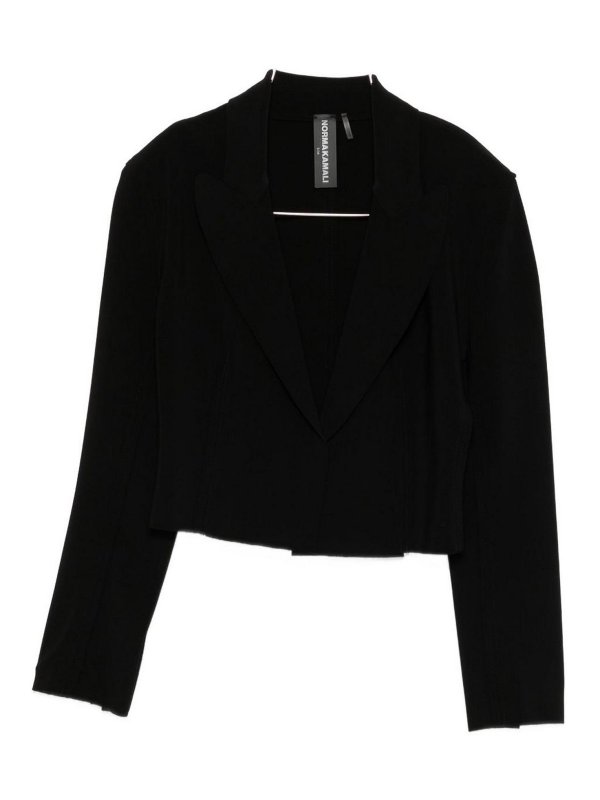 Norma Kamali: casual jackets - Single-Breasted Cropped Jacket