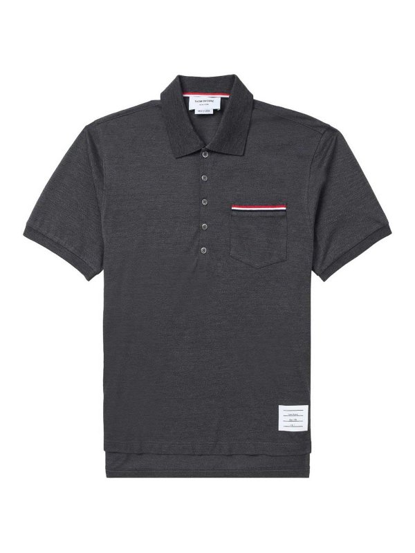 THOM BROWNE: polo shirts - Rwb Cotton Polo Shirt
