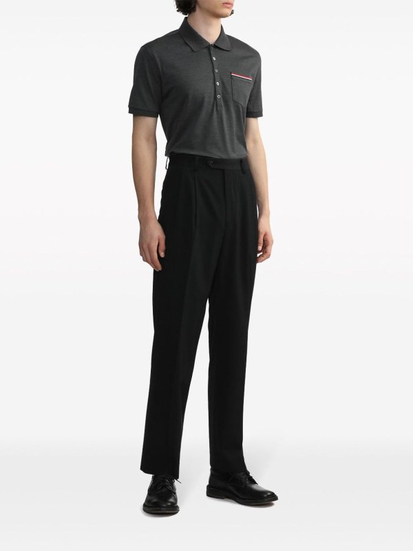 THOM BROWNE: polo shirts online - Rwb Cotton Polo Shirt