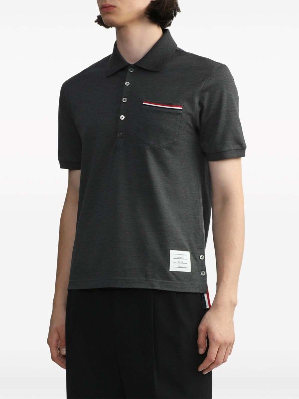 Rwb Cotton Polo Shirt shop online: THOM BROWNE