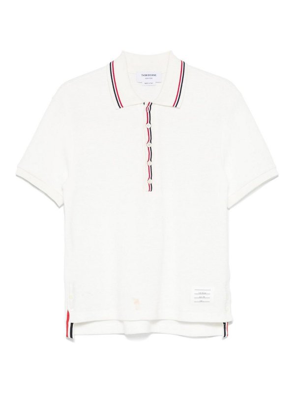 THOM BROWNE: Polos  - Polo - Blanc