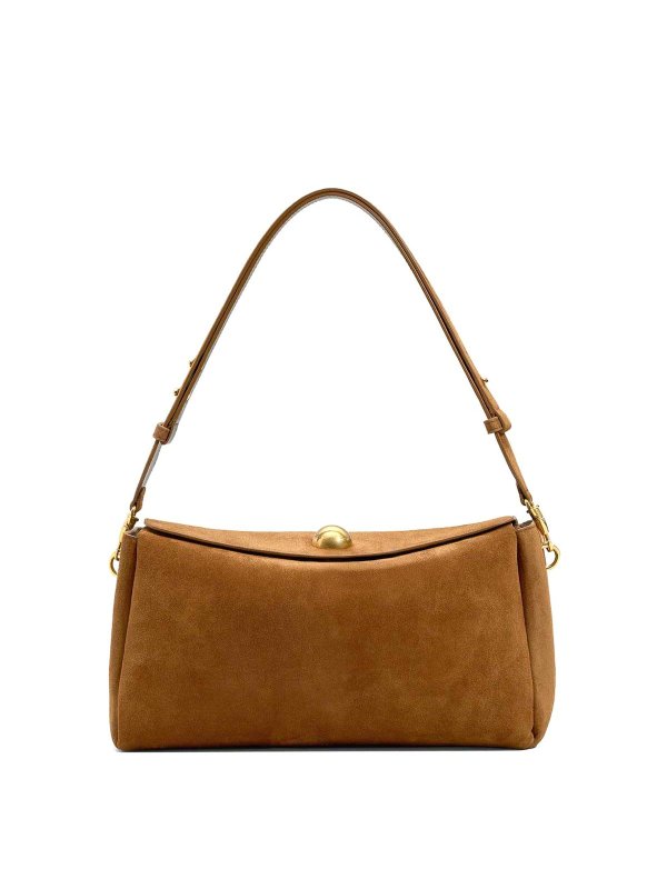 AMI PARIS: shoulder bags - Suede Leather Shoulder Bag