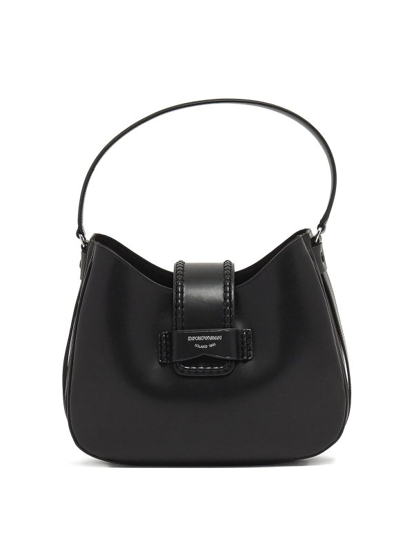 EMPORIO ARMANI: shoulder bags - Medium Leather Hobo Bag