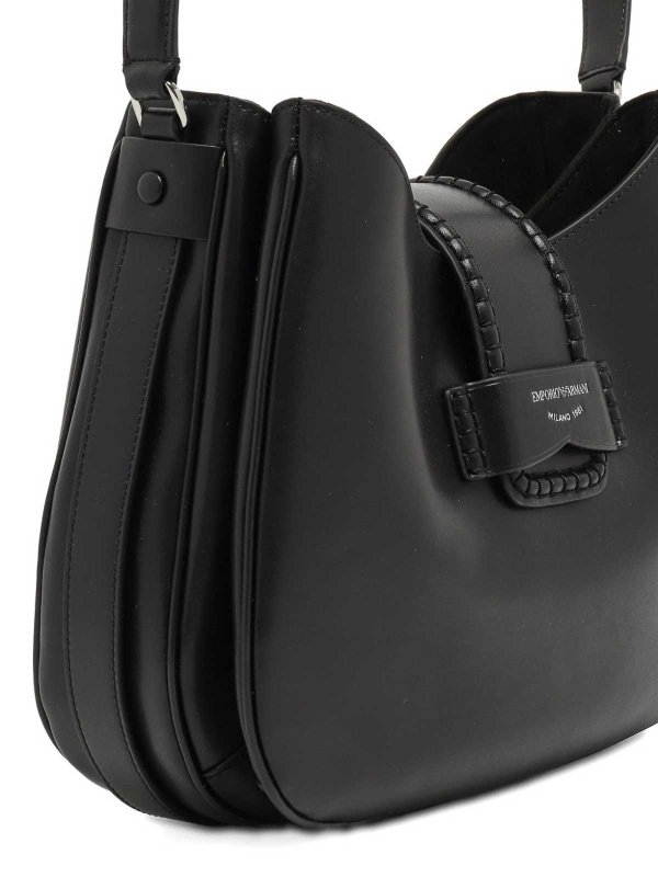 Medium Leather Hobo Bag shop online: EMPORIO ARMANI