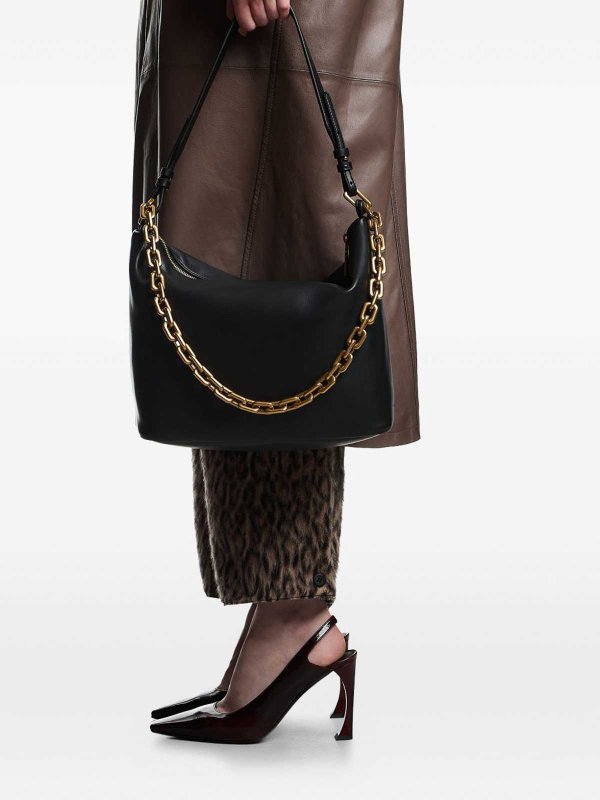 Leather Medium Hobo Bag shop online: EMPORIO ARMANI