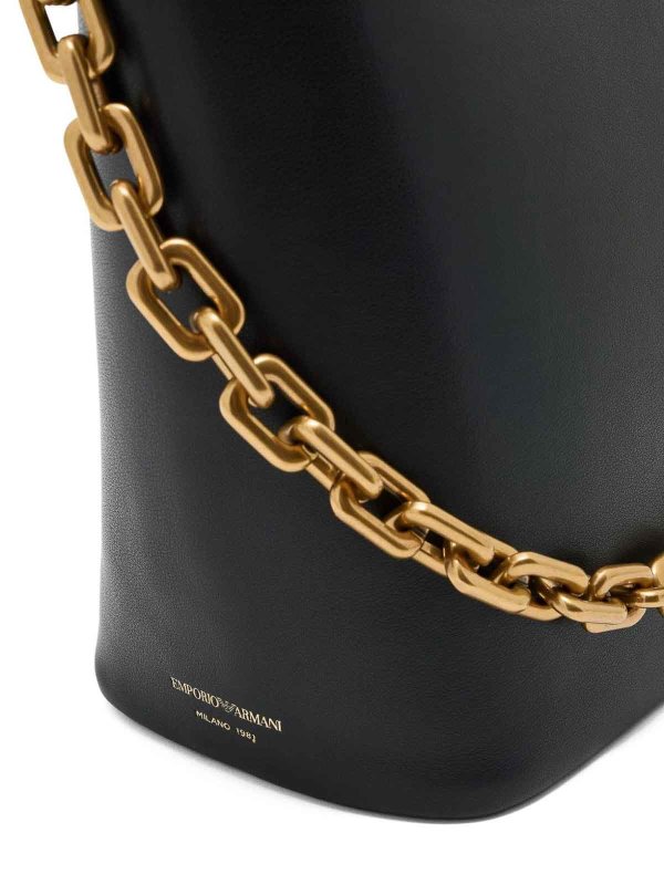 The Best Shops EMPORIO ARMANI: Leather Medium Hobo Bag