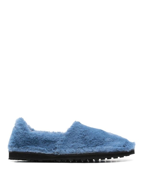 Marni: Loafers & Slippers - Faux Fur Slip-On Loafers