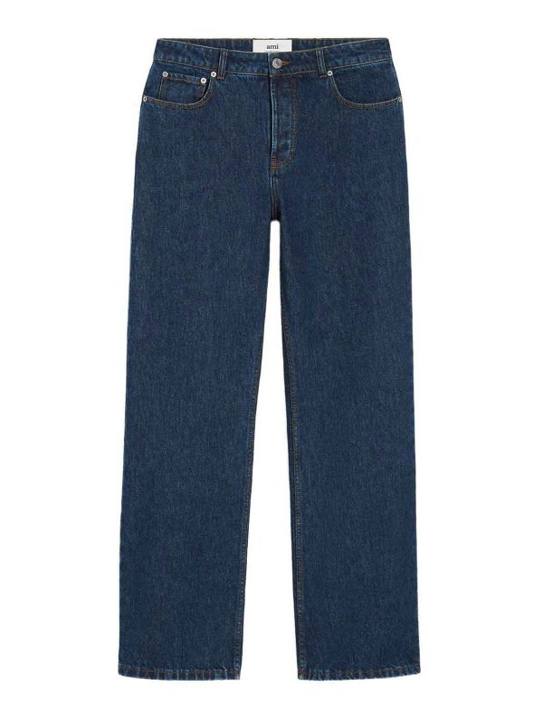 AMI PARIS: straight leg jeans - Wide Leg Denim Jeans