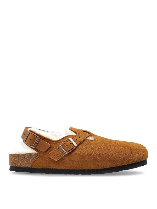 BIRKENSTOCK: Loafers & Slippers - Tokio Shearling Suede Slippers