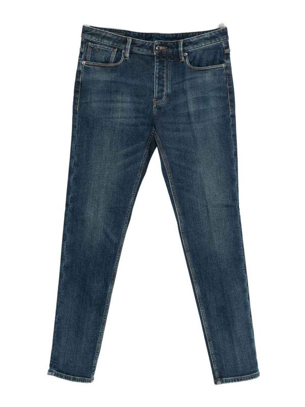 EMPORIO ARMANI: straight leg jeans - Denim Cotton Jeans