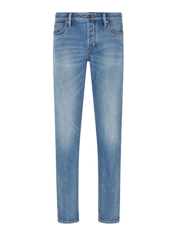 EMPORIO ARMANI: straight leg jeans - Denim Cotton Jeans