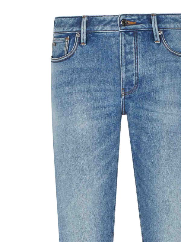 EMPORIO ARMANI: straight leg jeans online - Denim Cotton Jeans