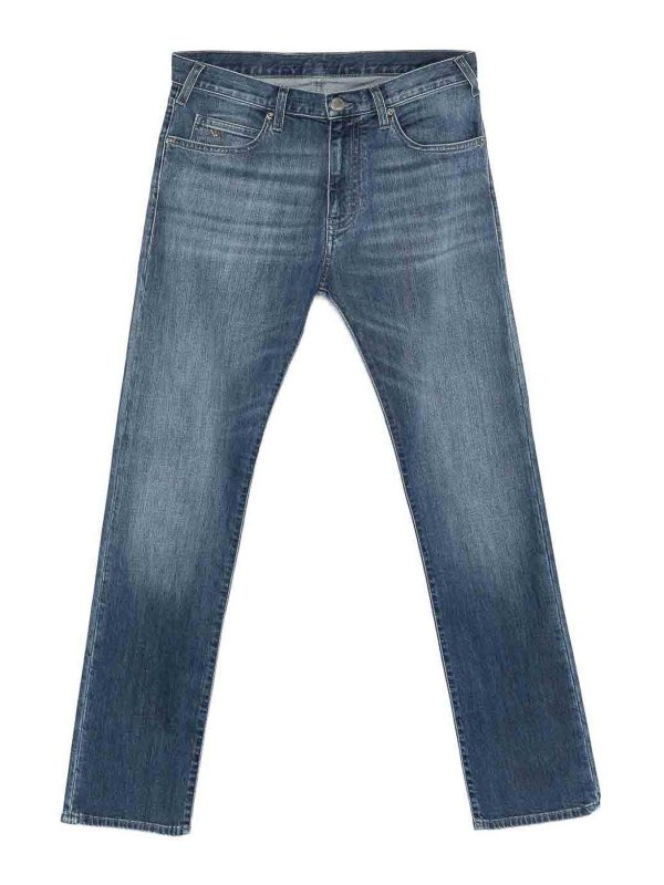 EMPORIO ARMANI: straight leg jeans - Denim Cotton Jeans