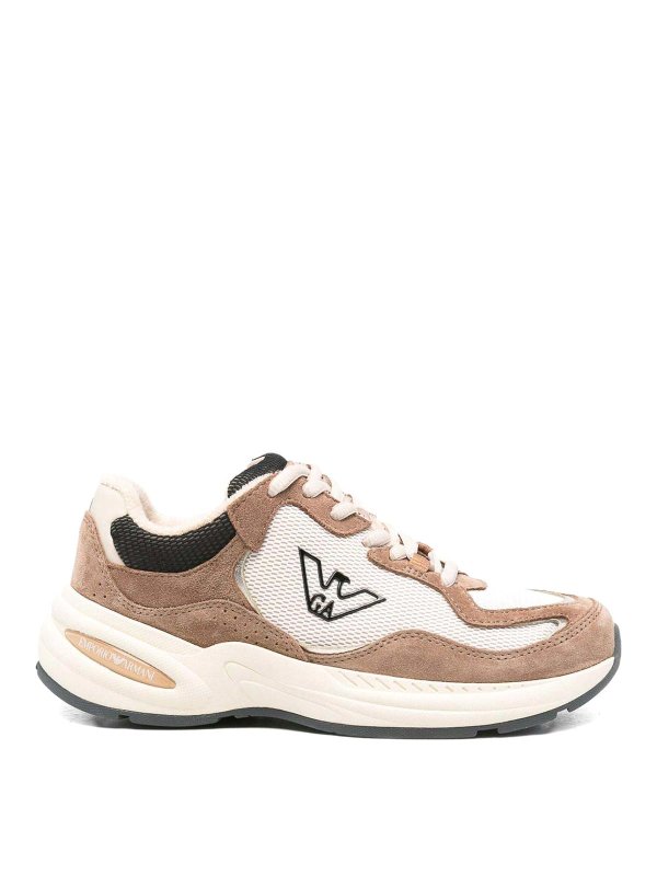 EMPORIO ARMANI: Chaussures de sport - Baskets - Marron