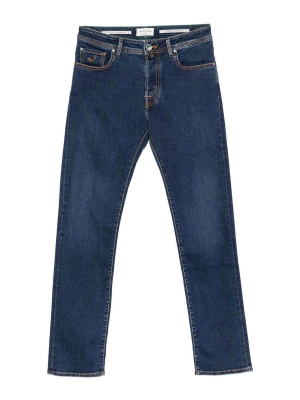JACOB COHEN: straight leg jeans - Slim Fit Denim Jeans