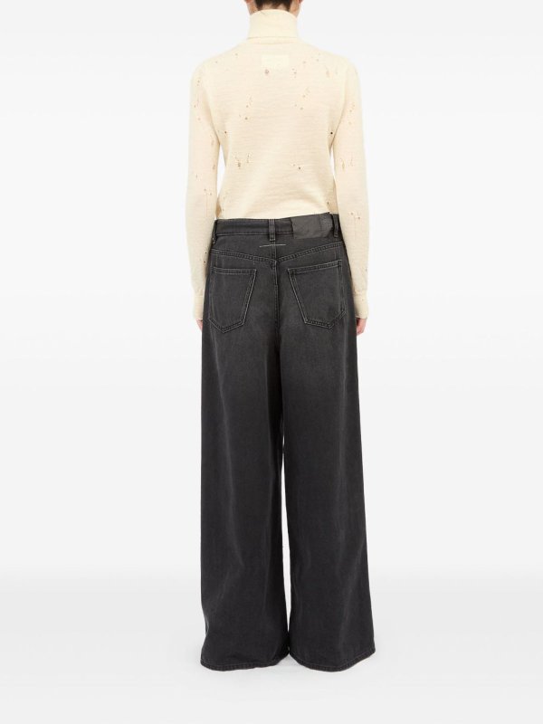 The Best Shops MM6 MAISON MARGIELA: Straight Leg Jeans - Straight Leg Jeans - Schwarz