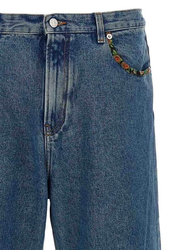 The Best Shops VALENTINO: straight leg jeans - Embroidered Denim Jeans
