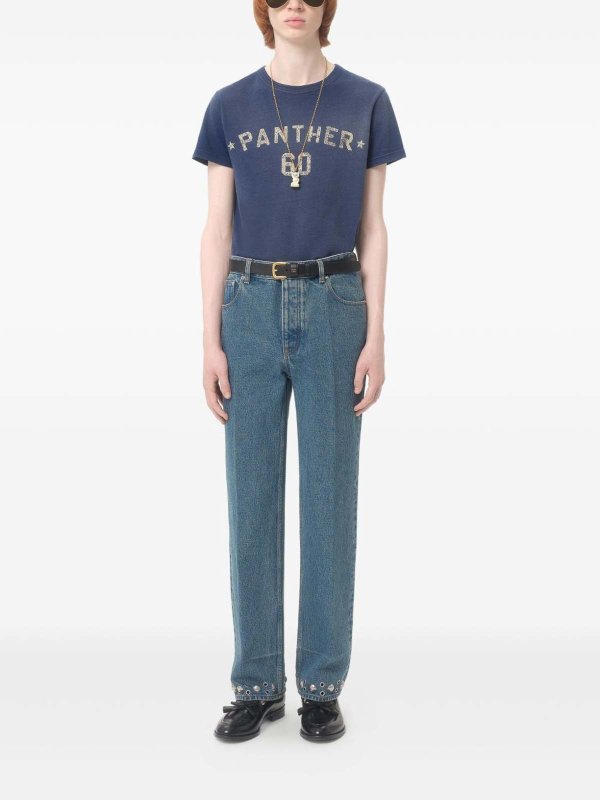 VALENTINO: straight leg jeans online - Denim Cotton Jeans