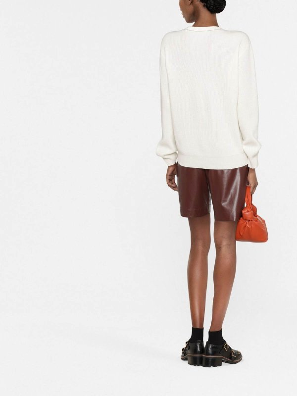 Pull Col Rond - Blanc shop online: BRUNELLO CUCINELLI