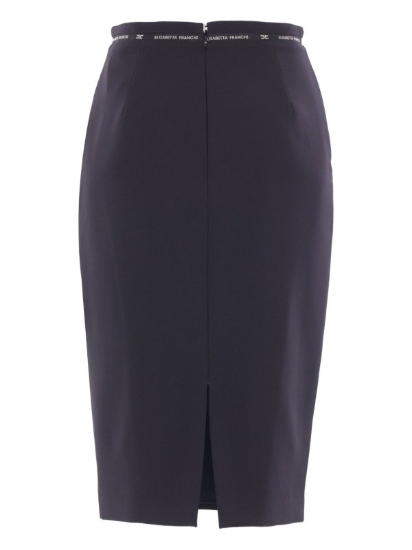 ELISABETTA FRANCHI: Knee length skirts & Midi online - Skirt In Crpe Fabric With Logo Ribbon