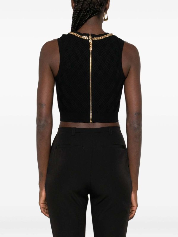 The Best Shops ELISABETTA FRANCHI: Tops & Tank tops - TopKnit FabricPattern And Jewel Details