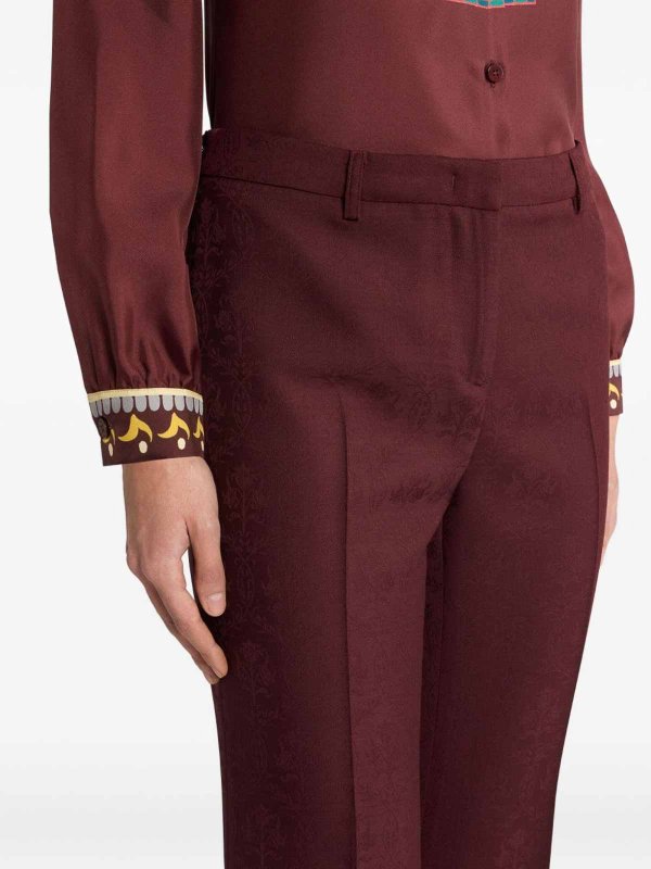 Pantaloni in fresco lana jacquard shop online: ETRO