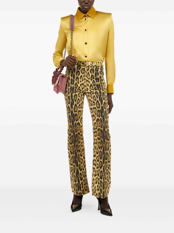 ROBERTO CAVALLI buy online Jean Évasé - Marron