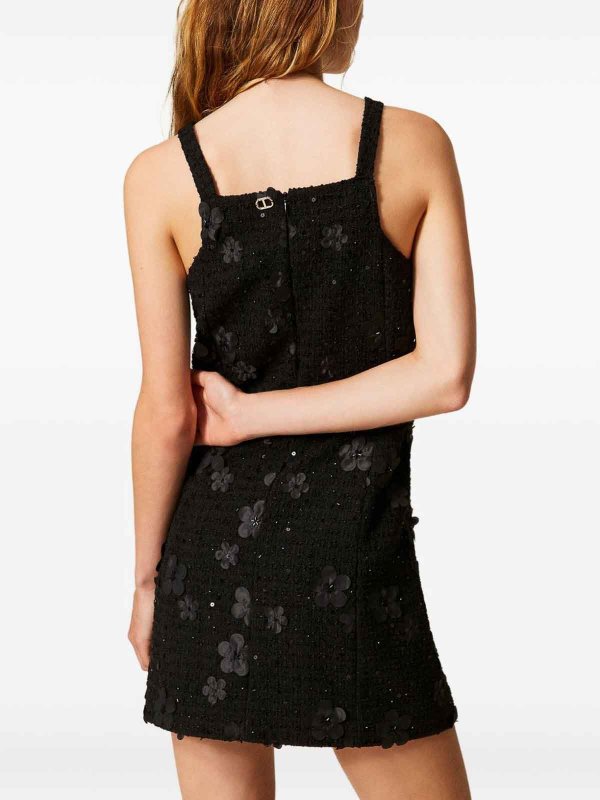 TWINSET: short dresses online - Boucl Short Dress With Embroidery