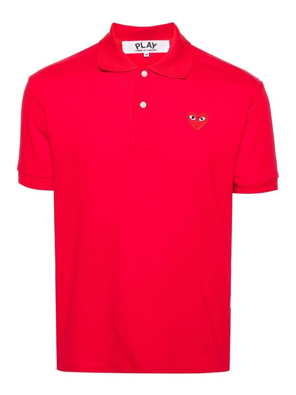 Comme des Garçons Play: polo shirts - Logo Heart Polo T-Shirt