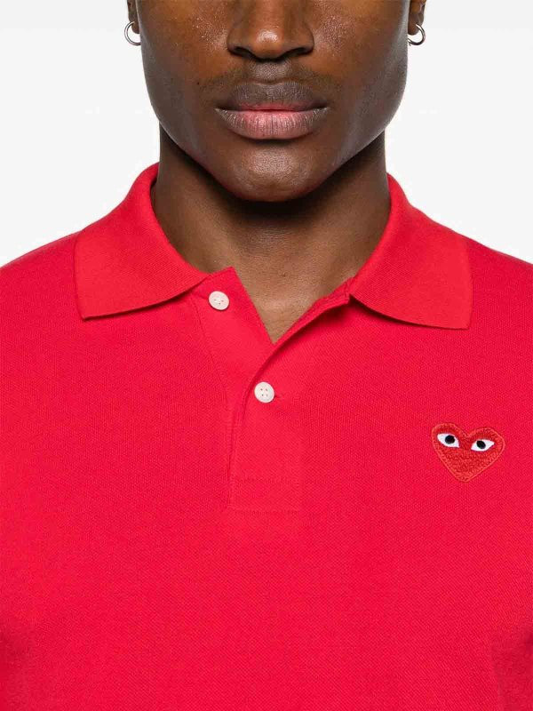 Comme des Garçons Play: polo shirts online - Logo Heart Polo T-Shirt