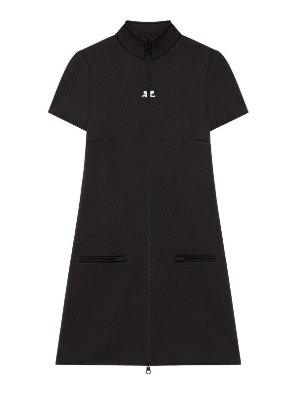Courreges: ショートドレス - トラックスーツ ボトムス - 黒
