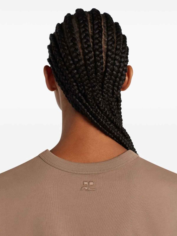 Courreges: t-shirts online - Embroidered T-Shirt