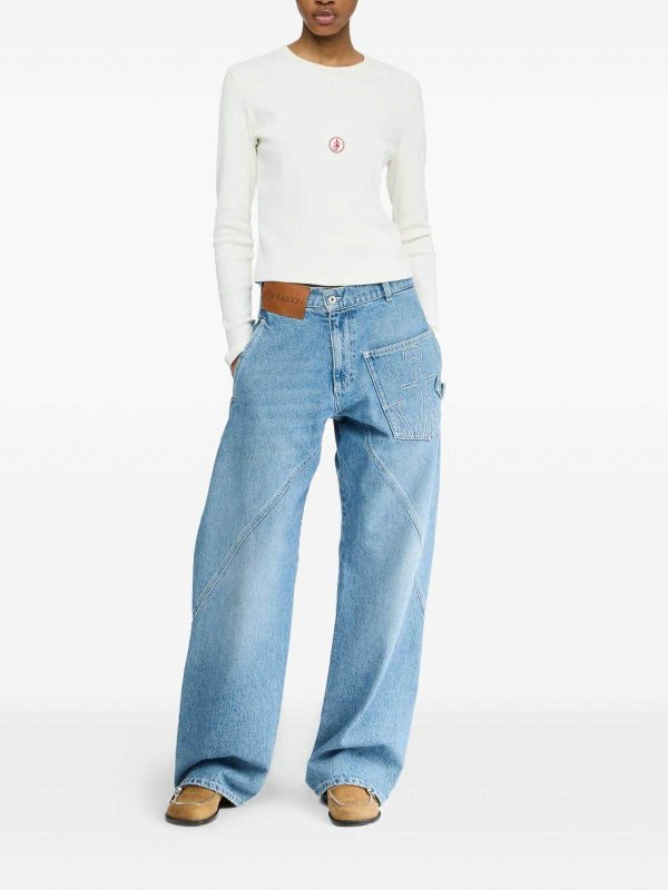 The Best Shops J.W. ANDERSON: abiti corti - Sottofondo con ricamo ad ancora