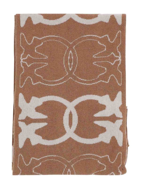 Pinko: sciarpe e foulard online - Sciarpa Con Logo Jacquard Love Birds