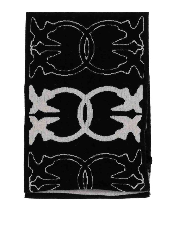 Pinko: scarves - Scarf With Jacquard Love Birds Logo