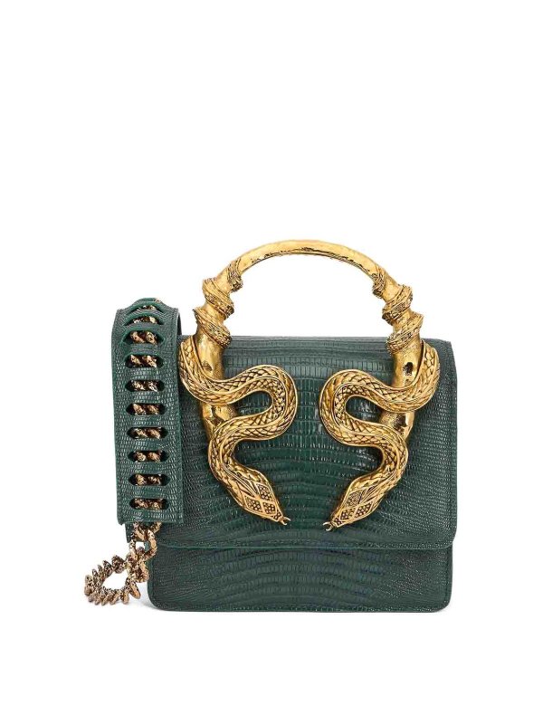 ROBERTO CAVALLI: shopper - Borsa Verde Con Serpenti