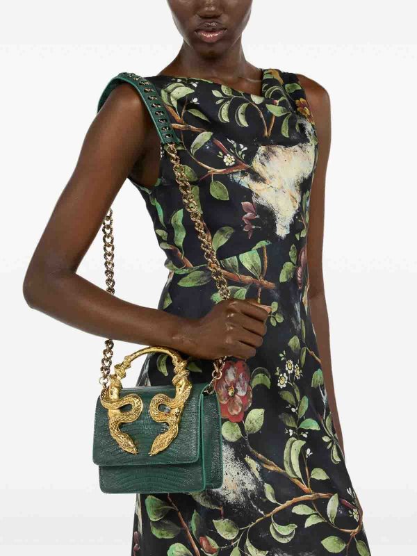 The Best Shops ROBERTO CAVALLI: shopper - Borsa Verde Con Serpenti