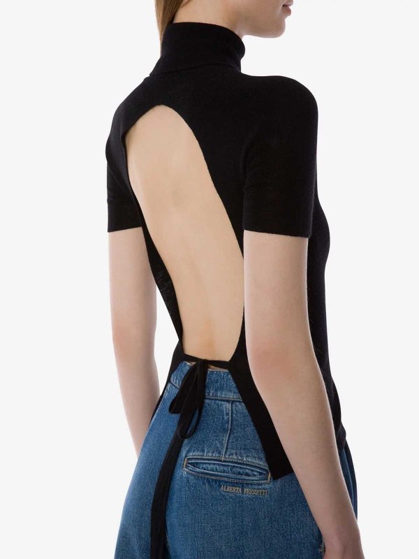 Rundhalspullover - Schwarz shop online: ALBERTA FERRETTI