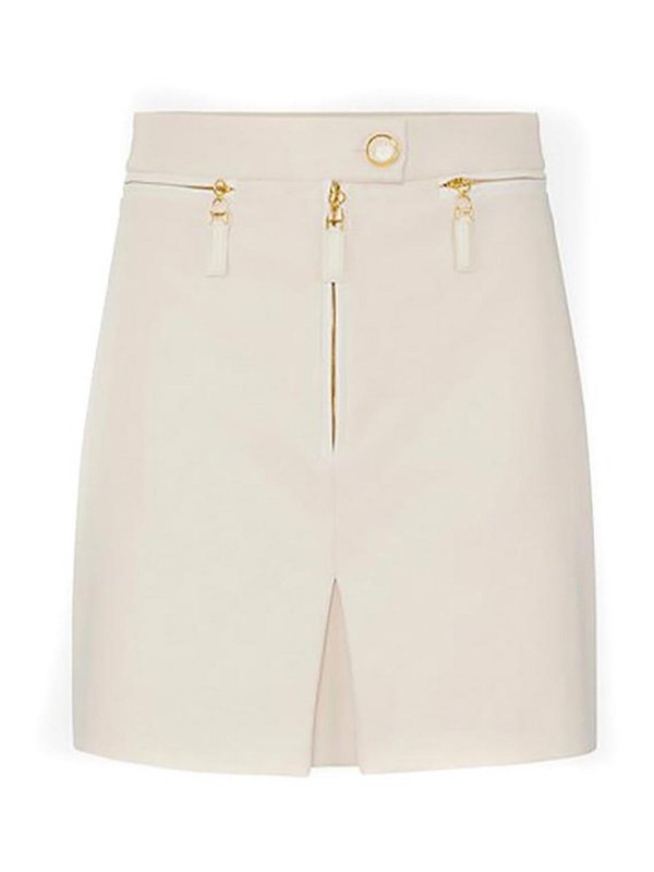 ELISABETTA FRANCHI: ニーレングススカート＆ミディ丈 - 膝丈/ミディスカート - 白