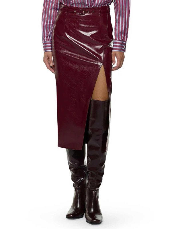 The Best Shops SIMONA CORSELLINI: Jupes midi et au genou - Jupe Midi - Rouge Brun