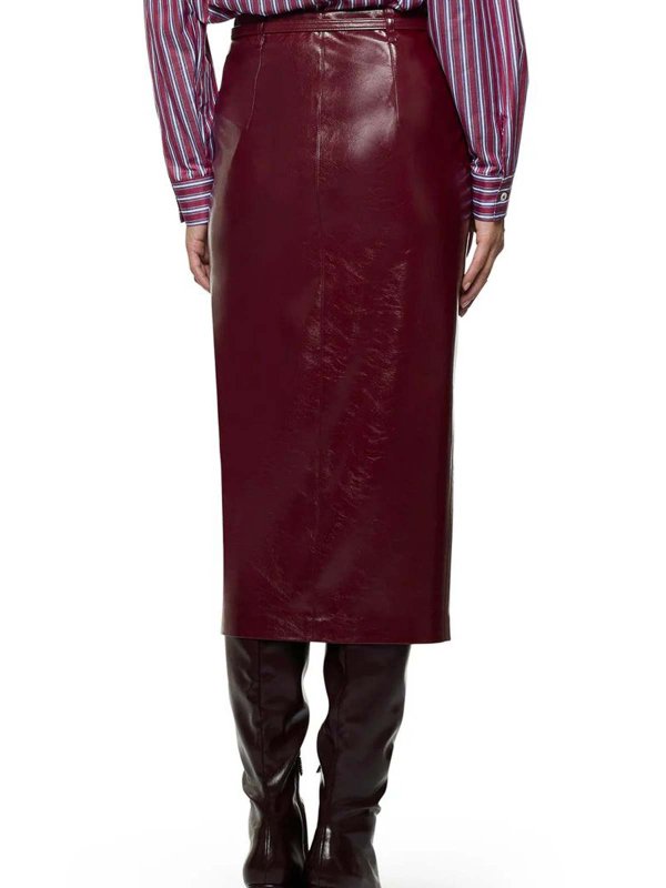 Jupe Midi - Rouge Brun shop online: SIMONA CORSELLINI