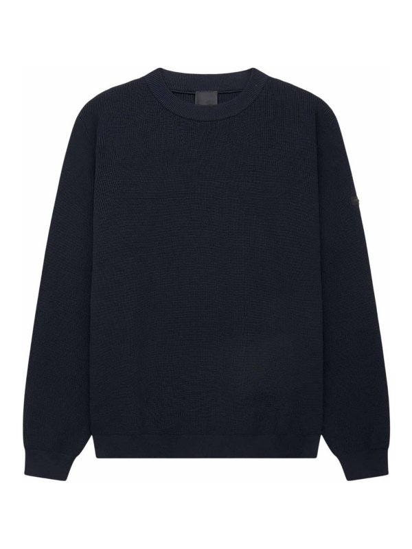 UNITY: Strickpullover mit Rundhalsausschnitt - Rundhalspullover - Blau