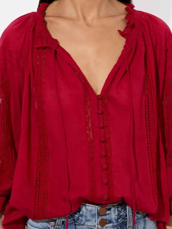 The Best Shops ALICE+OLIVIA: Blusa - Rojo Oscuro