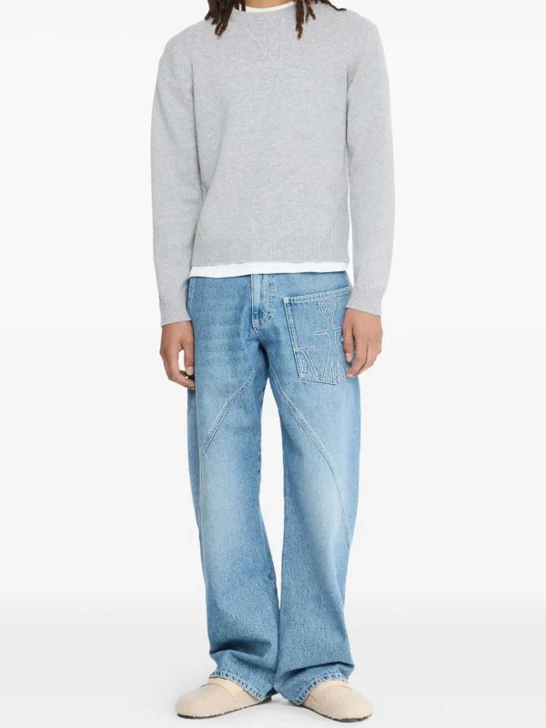 J.W. ANDERSON: Pull col rond online - Pull Col Rond - Gris