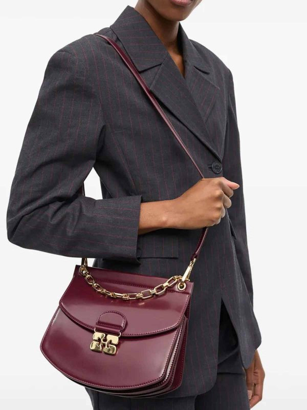 GANNI: Bolsos Shopping online - Bolso Shopping - Rojo Oscuro