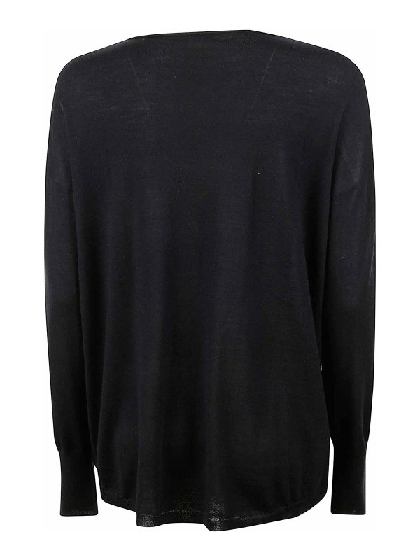 ASPESI: Strickpullover mit Rundhalsausschnitt online - Rundhalspullover - Schwarz