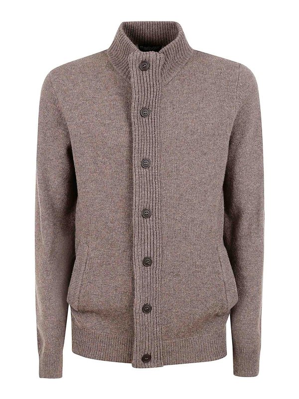 BARBOUR: Strickpullover mit Rundhalsausschnitt - Rundhalspullover - Grau