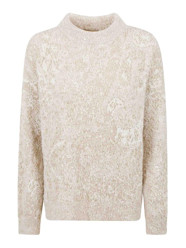 MOMON: Suéteres con cuello pico - Suéter Cuello Redondo - Beis