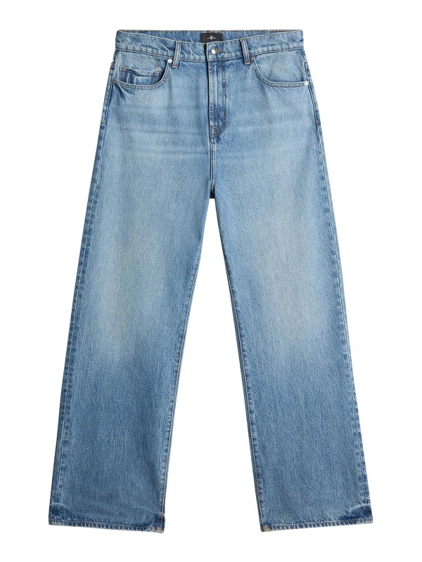 7 FOR ALL MANKIND: ストレートジーンズ - ストレートジーンズ - ブルー
